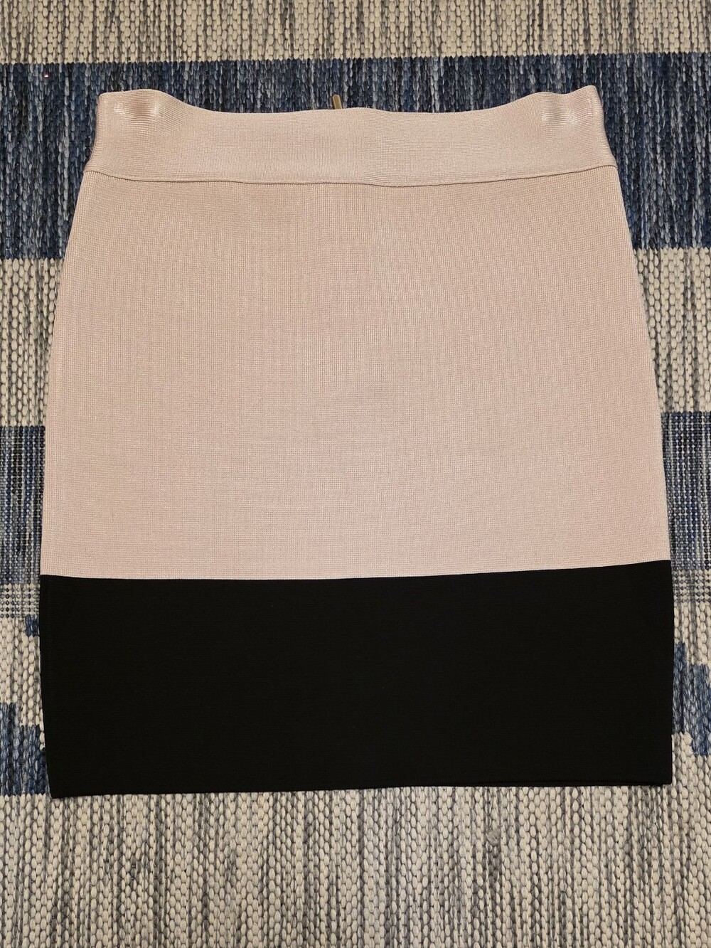 Bebe Two-Tone Pink and Black Colorblock Pencil Skirt